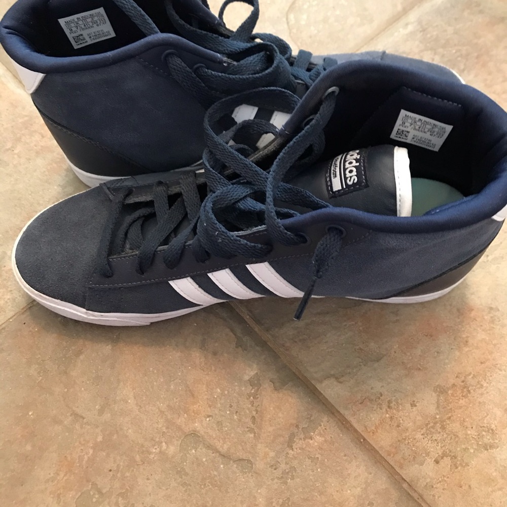Navy blue hi top wedge Unisex Adidas sneakers